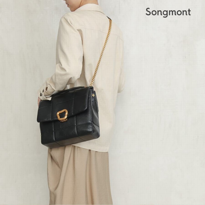 Songmont Large Chocolate Bag Black | USA JCBMKA804