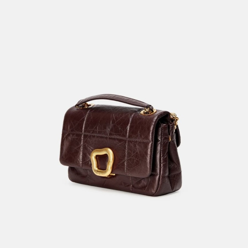 Songmont Small Chocolate Bag Burgundy | USA LSBOAN085